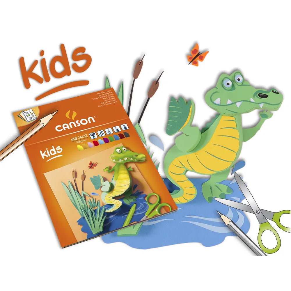 Canson Bloc 10 Feuilles Couleurs Assorties A4 - 185 g/m²