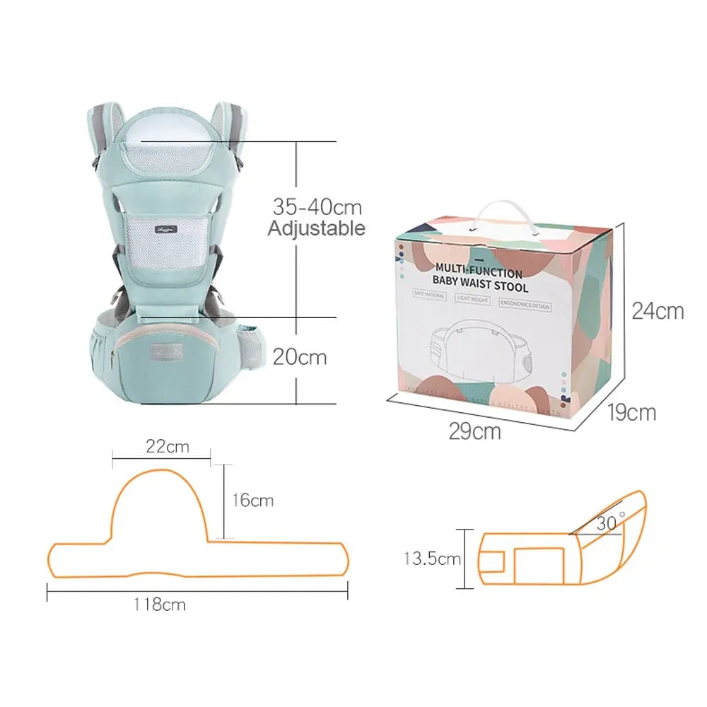 Portabebé Multifuncional con Asiento de Cadera Integrado