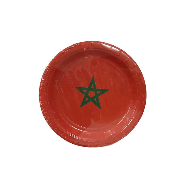 Lot de 10 Petites Assiettes – Drapeau du Maroc