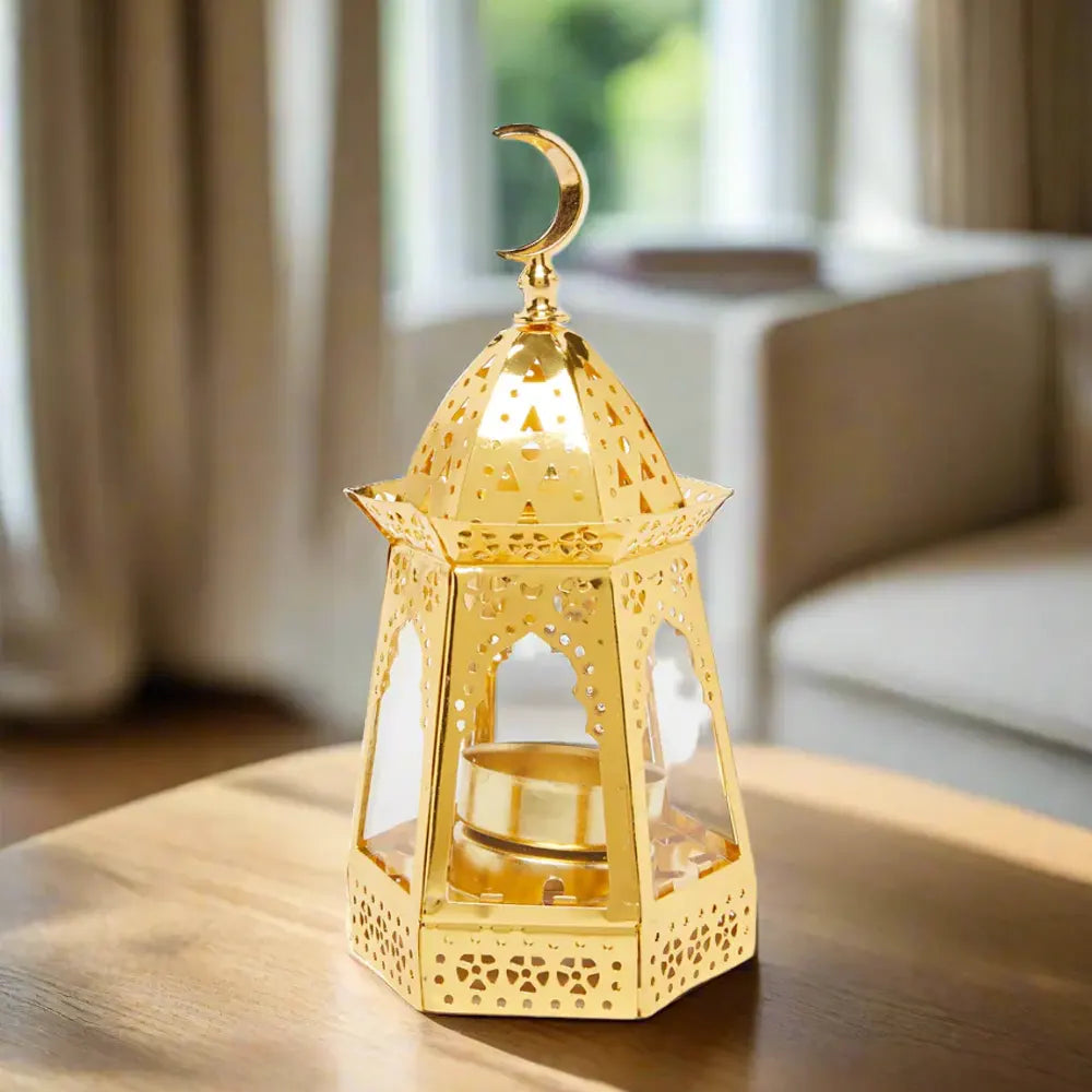 Lanterne Décorative en Métal - Dorée