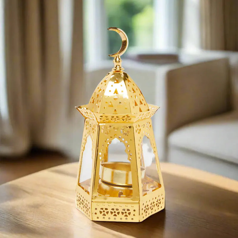Lanterne Décorative en Métal - Dorée