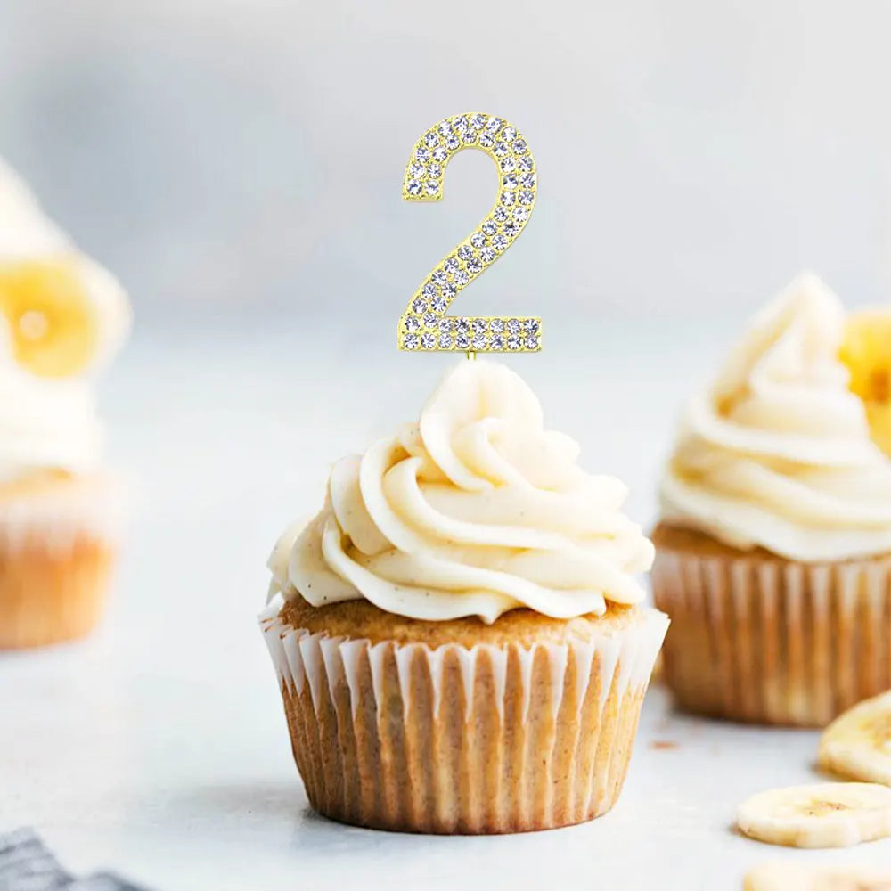 Cake Topper Chiffre 2 - Doré