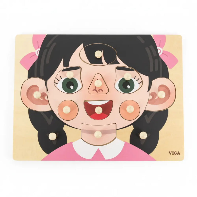 Viga Toys Puzzle des parties du visage 18M+ - Fille