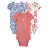 Lot de 3 Bodies à Manches Courtes Carter's - Floral