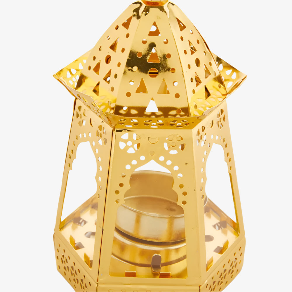 Lanterne Décorative en Métal - Dorée