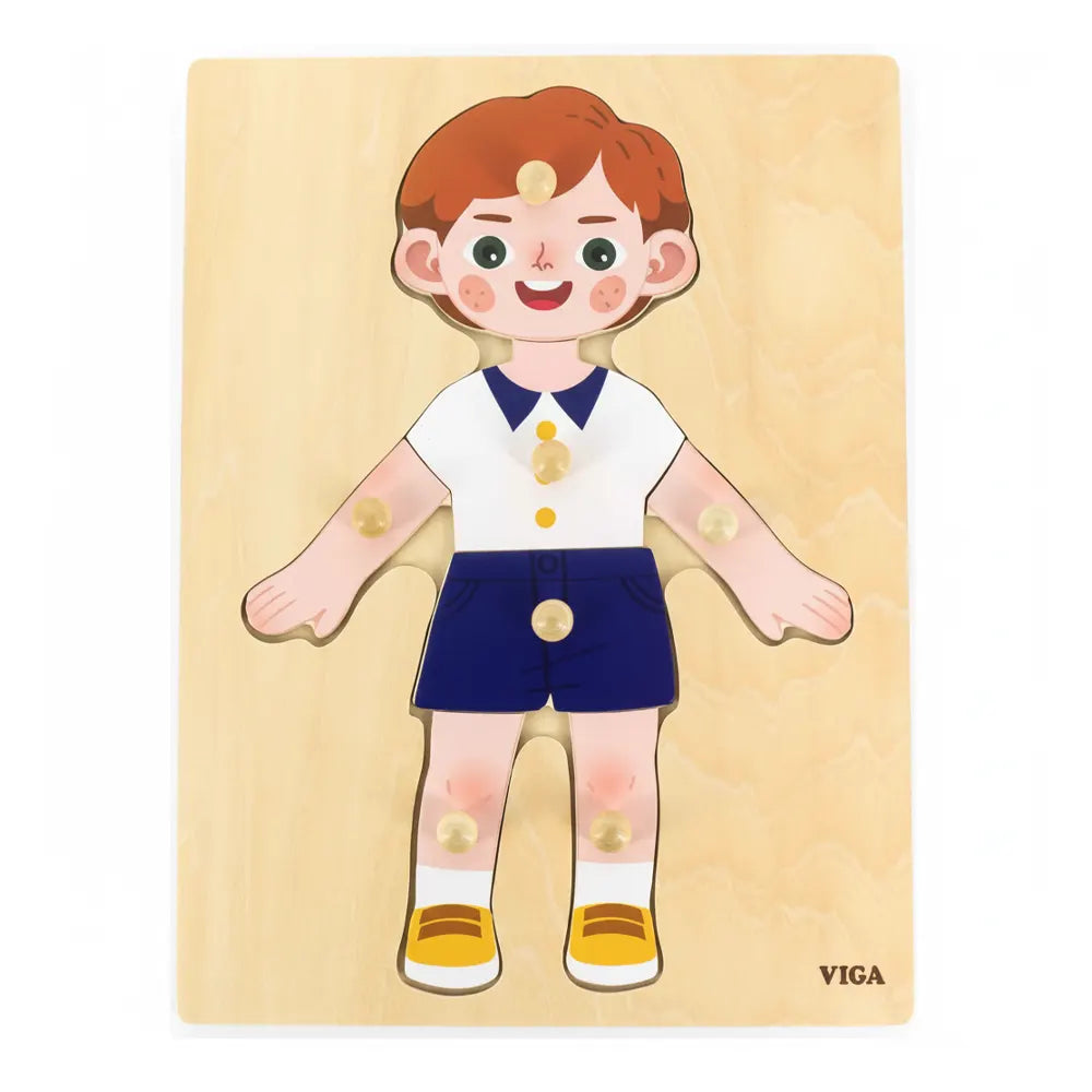 Puzzle Viga Toys Parties du Corps 18M+ - Garçon