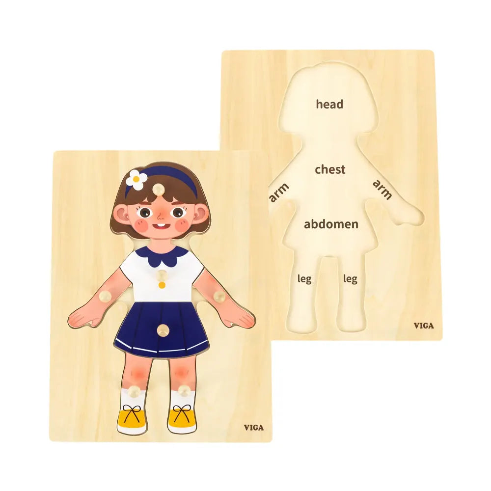 Puzzle Viga Toys Parties du Corps 18M+ - Fille