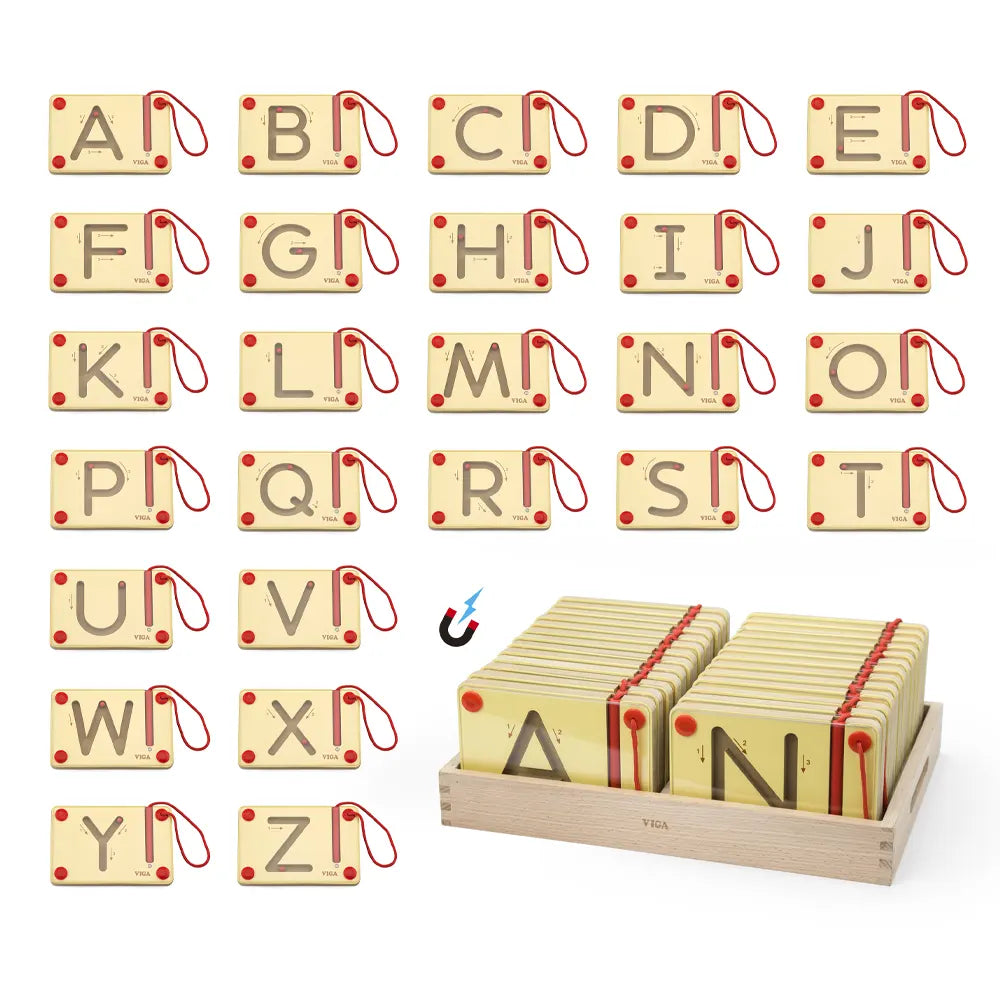 Viga Toys Tableau d’Écriture Magnétique Lettres Majuscules – 3A+