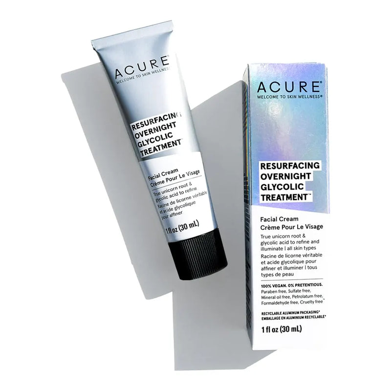 Acure Traitement Glycolique de Nuit Resurfaçant – 30ml