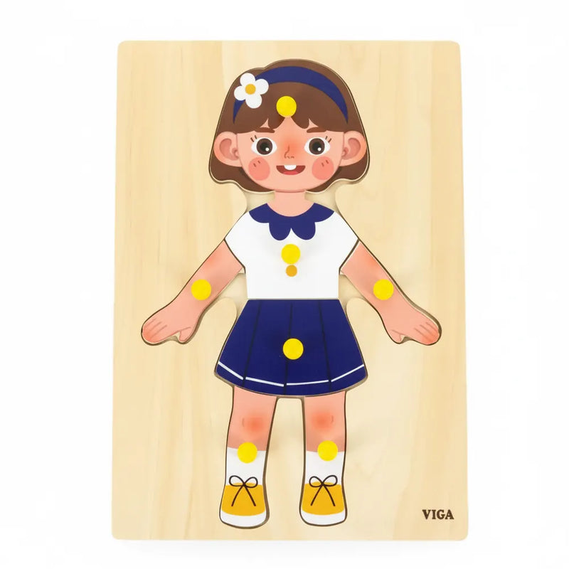 Puzzle Viga Toys Parties du Corps 18M+ - Fille