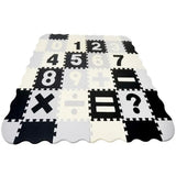 Tapis de Sol Puzzle Numérique 16 Pièces -Noir & Blanc