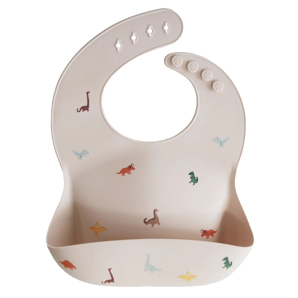 Mushie Bavoir Bébé en Silicone - Dinosaures