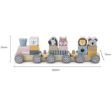Viga Toys PolarB Train Empilable Animaux en Bois 18M+