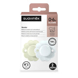 Suavinex Pack de 2 Sucettes Physiologique 0-6M - Aqua & Blue