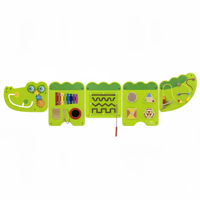 VIGA Toys Jeu d’Activités Mural en Bois Crocodile –18M+