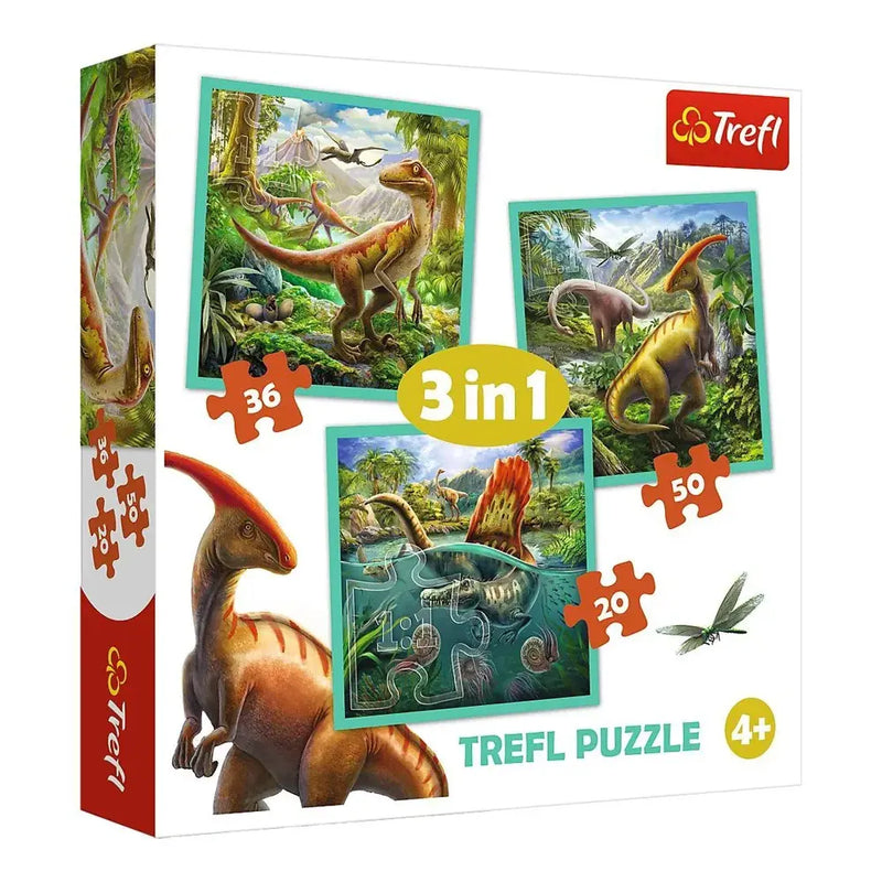 Trefl Puzzle 3en1 Dinosaures - 3A+