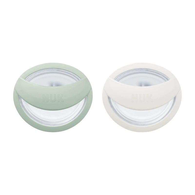 NUK Lot de 2 Sucettes MommyFeel 0-9M - Blanc Cassé & Vert