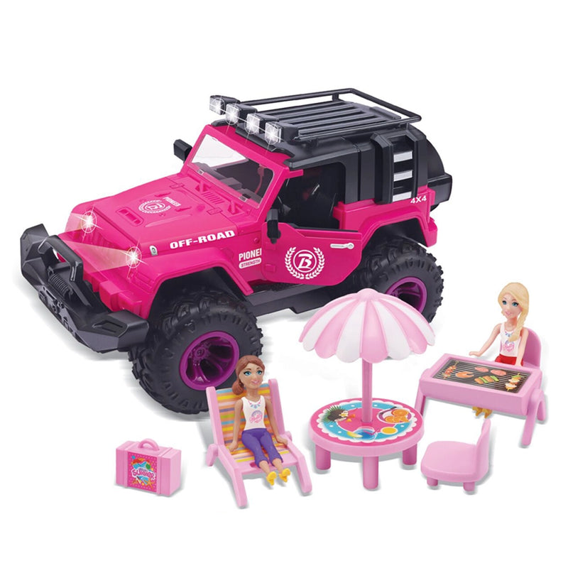 Coffret de Poupée avec Voiture Miniature Rose