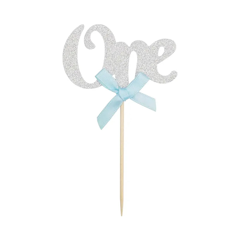 Lot de 10 Cupcake Anniversaire ONE - Argent