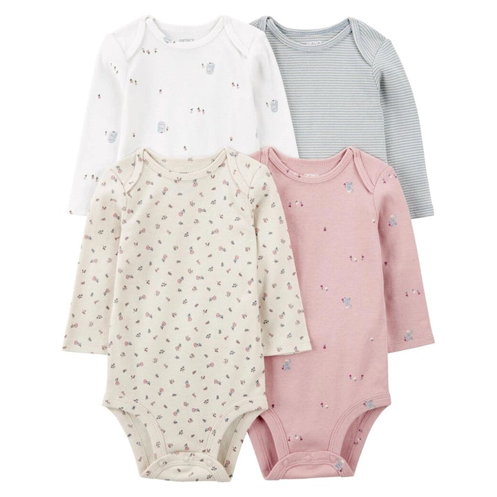 Carter's Pack de 4 bodis de manga larga - Multicolor