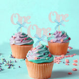 Lot de 10 Cupcake Anniversaire ONE - Argent