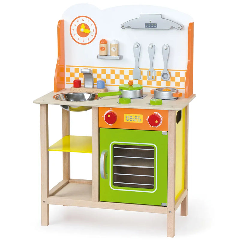 Viga Toys Cuisine avec Ustensiles Orange - 3A+