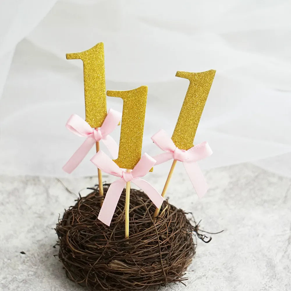 Lot de 10 Pics à Cupcake - 1st Birthday