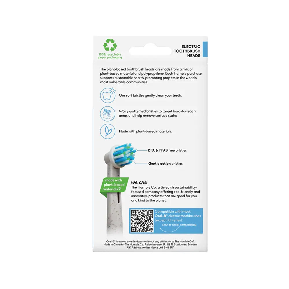 Humble Lot de 4 Cabezales de Cepillo de Dientes Eléctrico Plant-Based