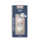 BIBS Lot de 2 Sucettes Symétriques Suprème Silicone - Blush/Vanille - GLOW