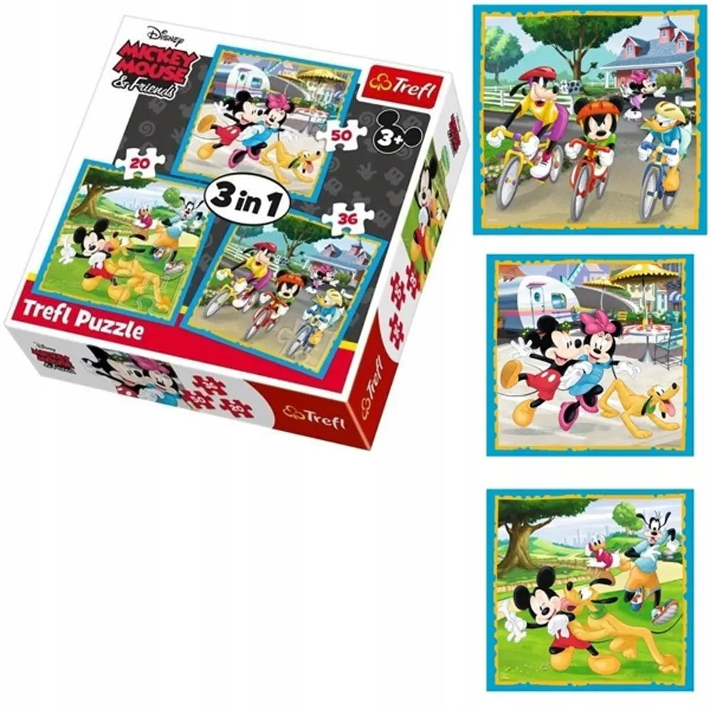 Trefl Puzzle 3en1 Mickey Mouse avec ses Amis - 3A+