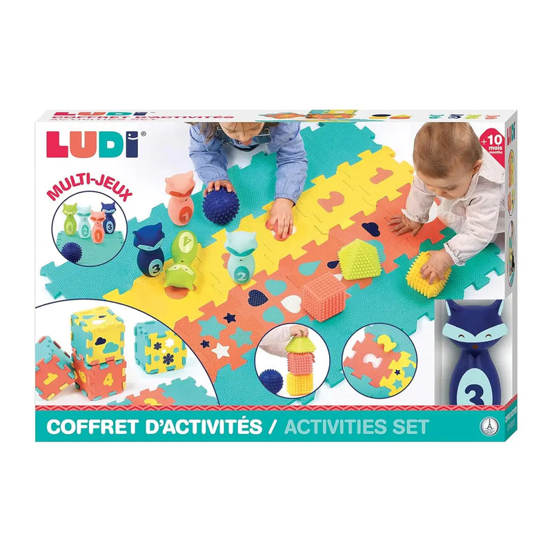 Ludi Coffret d'Activité Tapis Quilles & Formes - 10M+