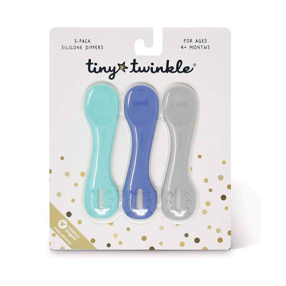 Tiny Twinkle Lot de 3 Cuillères en Silicone 4M+ - Océan