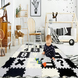 Tapis de Sol Puzzle Numérique 16 Pièces -Noir & Blanc