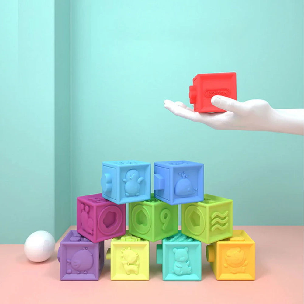 Huanger Set de 12 cubos sensoriales 6M+