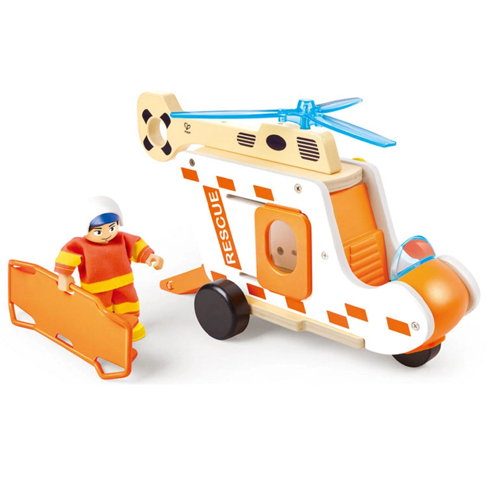 Hape Set de helicóptero de rescate 2-8A