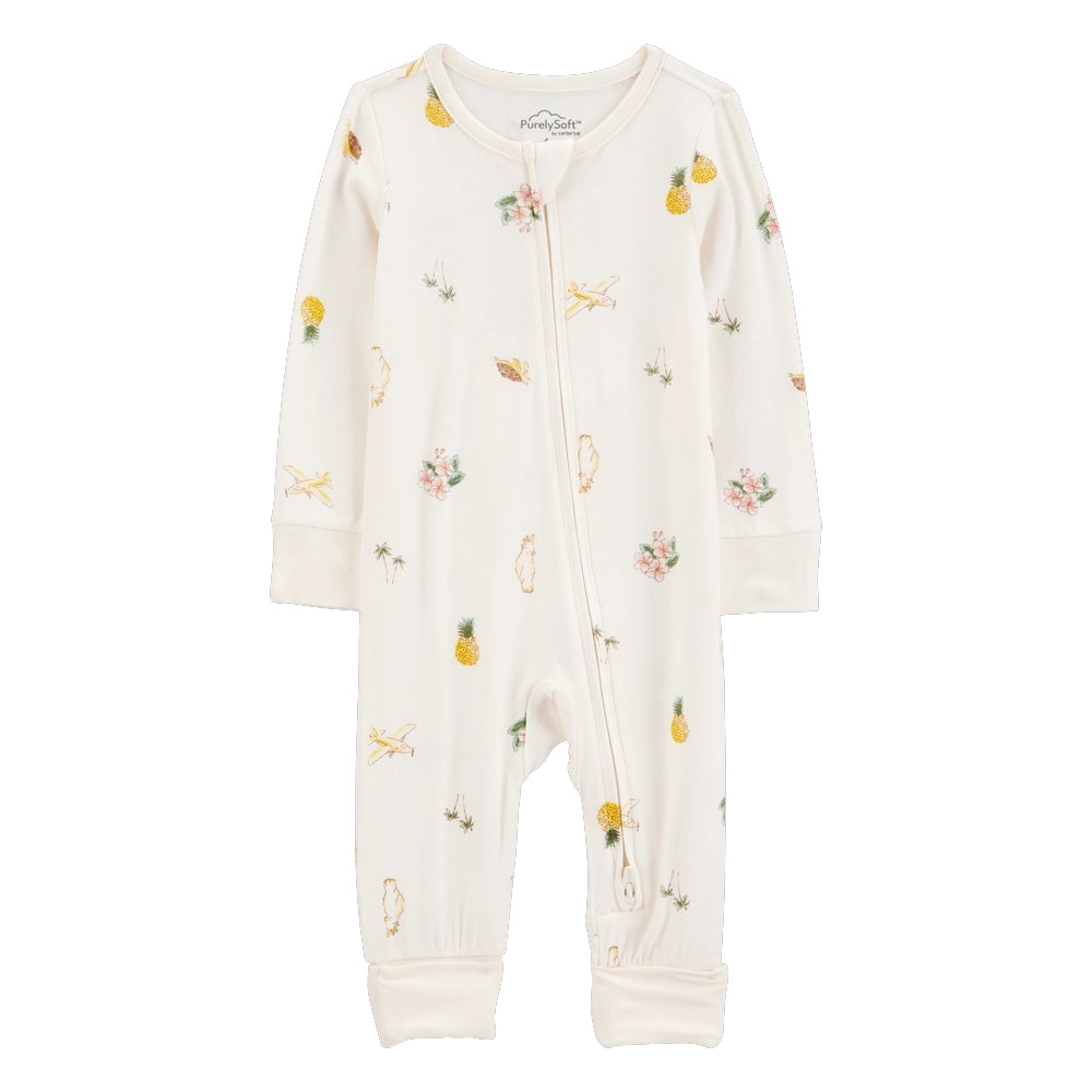Pelele con Cremallera Bidireccional para Bebé Niña Carter's - Tropical Marfil