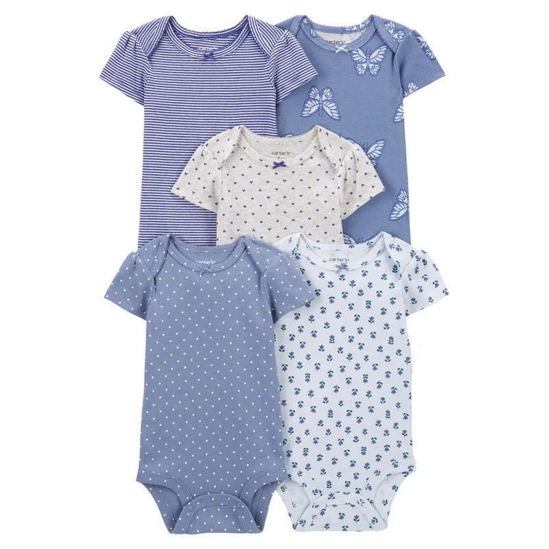 Carter's 5-Pack Short Sleeve Bodysuits - Blue