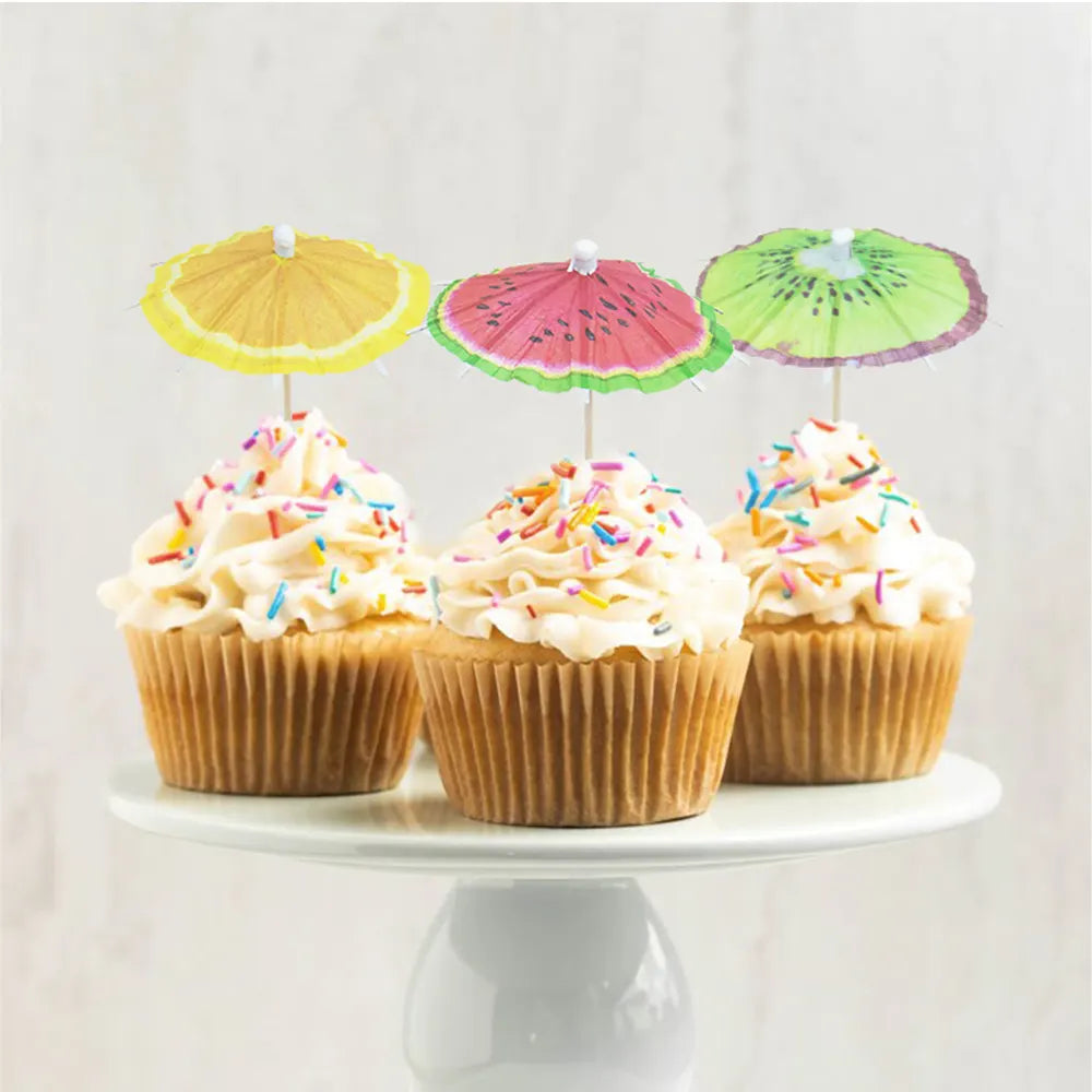 Lot de 20 Pics Parapluie Fruit 10 cm