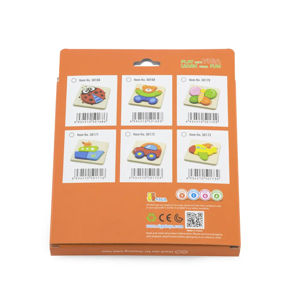 Viga Toys Puzzle de Blocs en Bois - Bateau