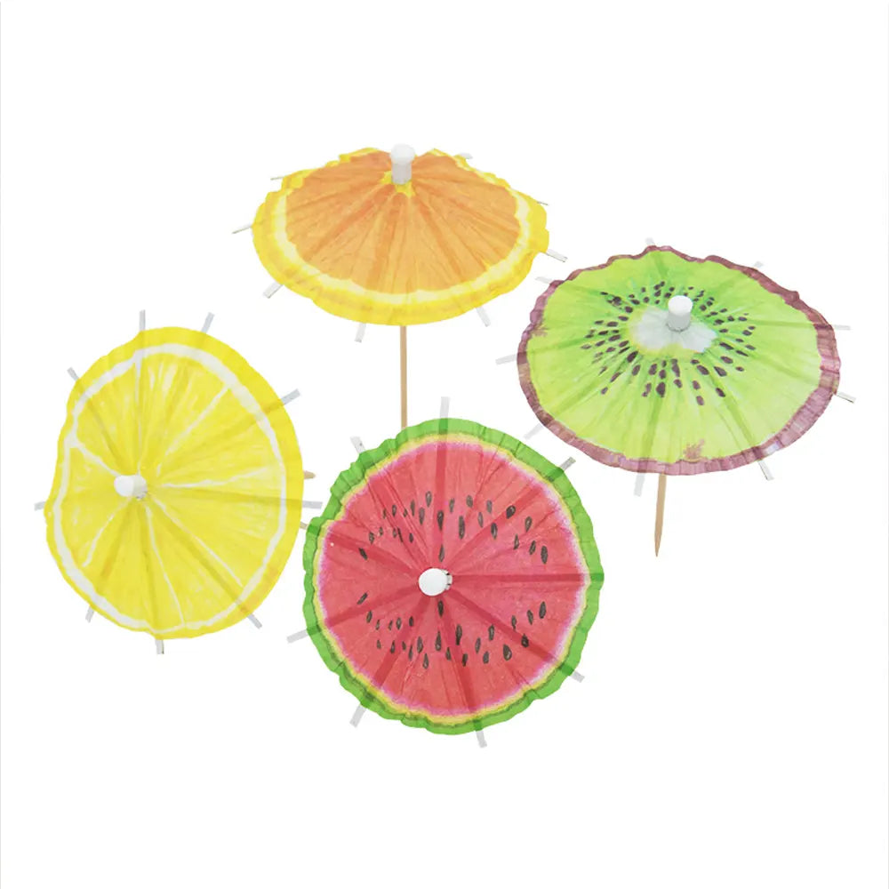 Lot de 20 Pics Parapluie Fruit 10 cm