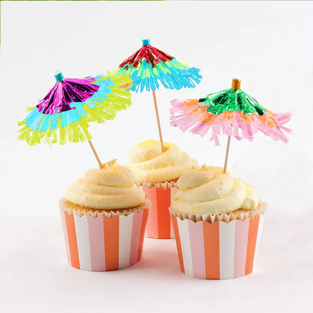 Lot de 10 Pics Parapluie Métallisés