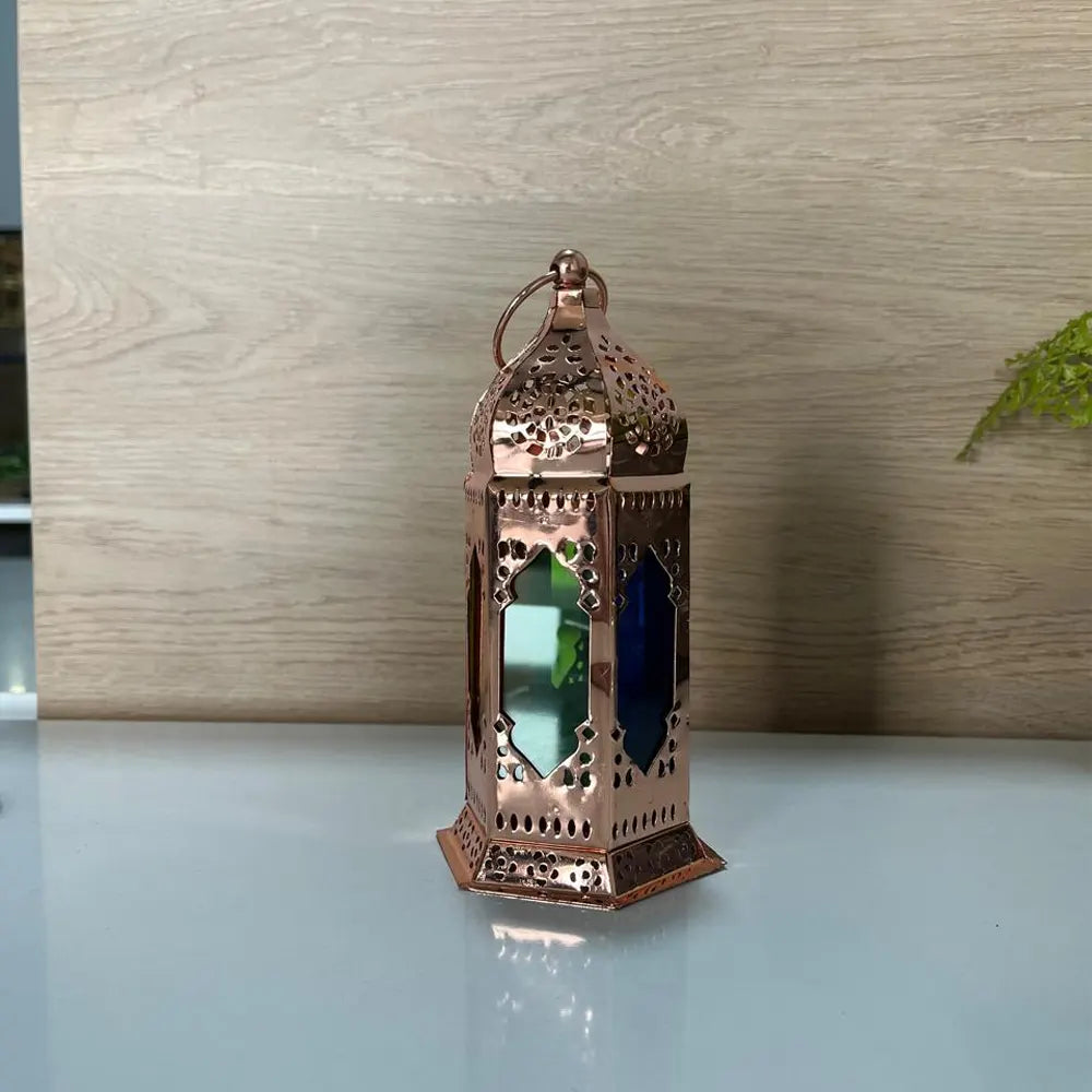 Lanterne de Bougie en Métal 9x18 cm - Bronze