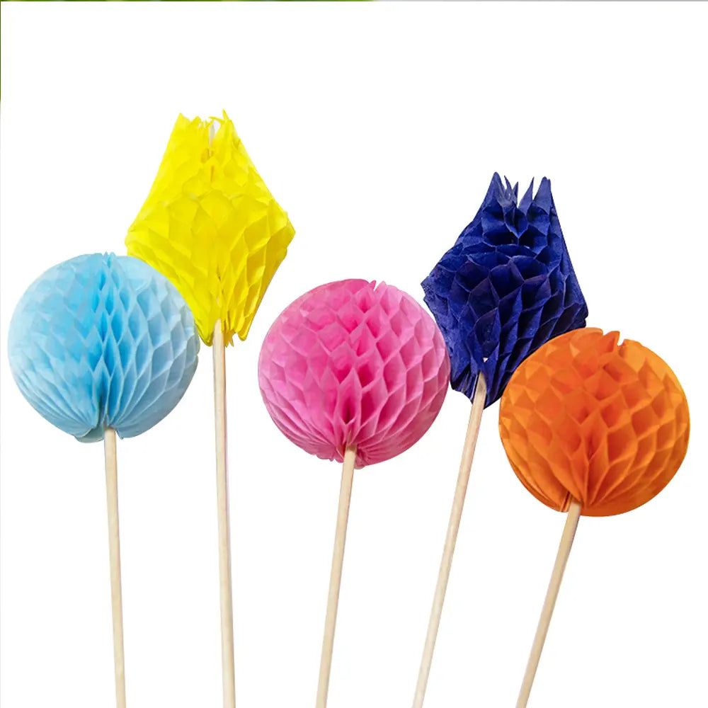 Lot de 4 Pics Décoratifs Nid d’Abeille 12cm