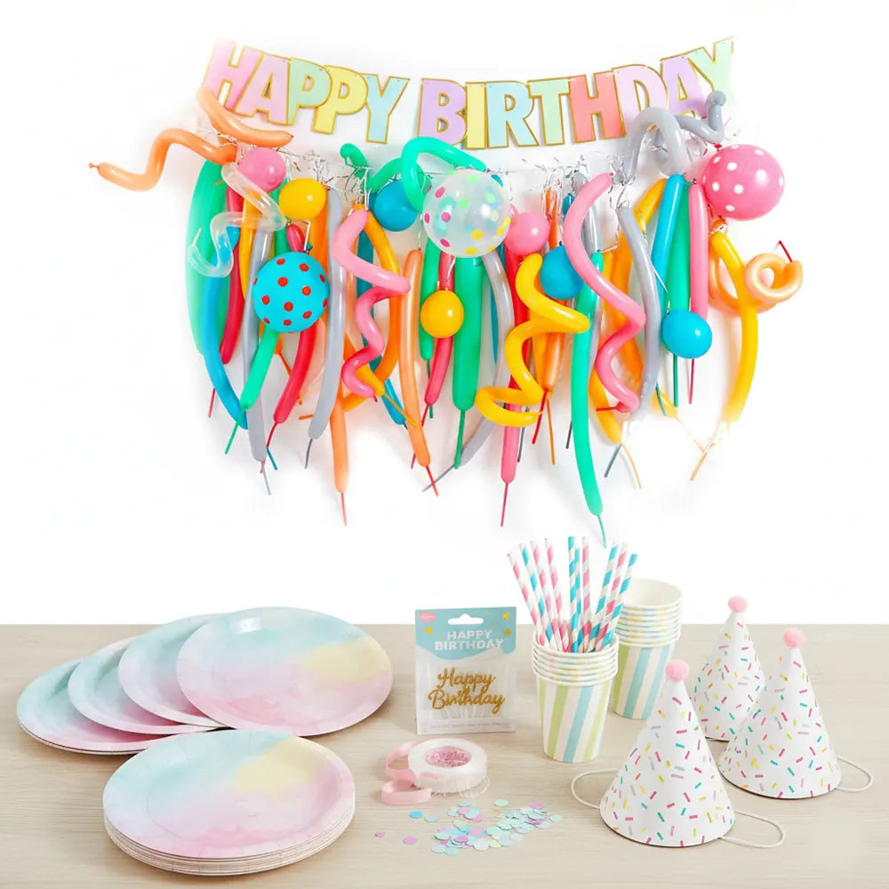 Kit Ballons Happy Birthday Colorés