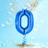 Ballon Chiffre 0 en Aluminium Bleu – 86cm