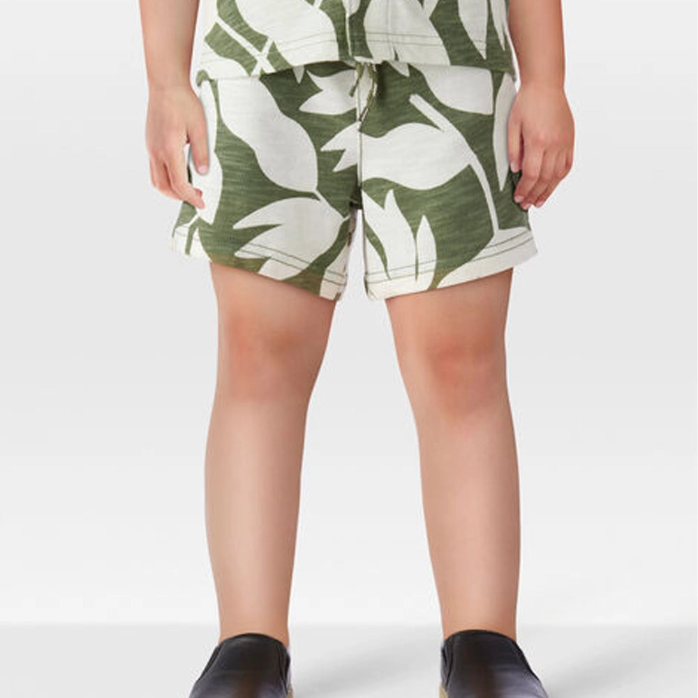 Short de felpa sin cierre para Niño Carter's - Tropical Verde y Blanco