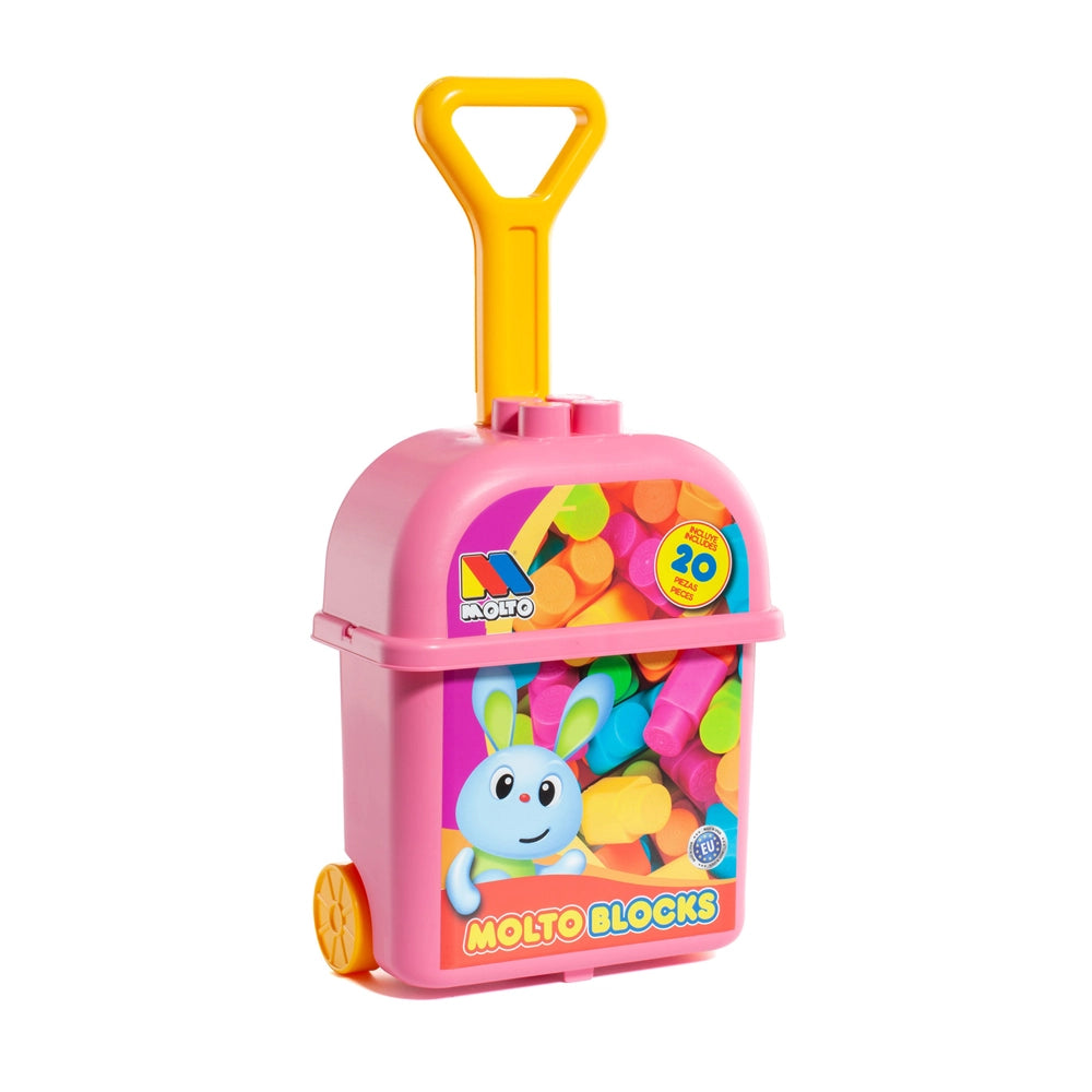 Molto Valise avec 20 Blocs 12M+ - Rose