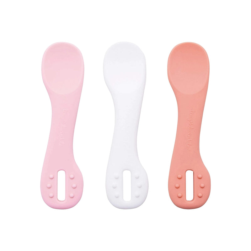 Tiny Twinkle Lot de 3 Cuillères en Silicone 4M+ - Fleur