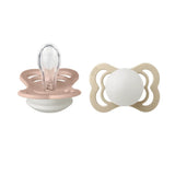 BIBS Lot de 2 Sucettes Symétriques Suprème Silicone - Blush/Vanille - GLOW