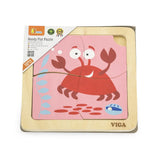 Viga Toys Puzzle Plat Crabe en Bois – 12M+